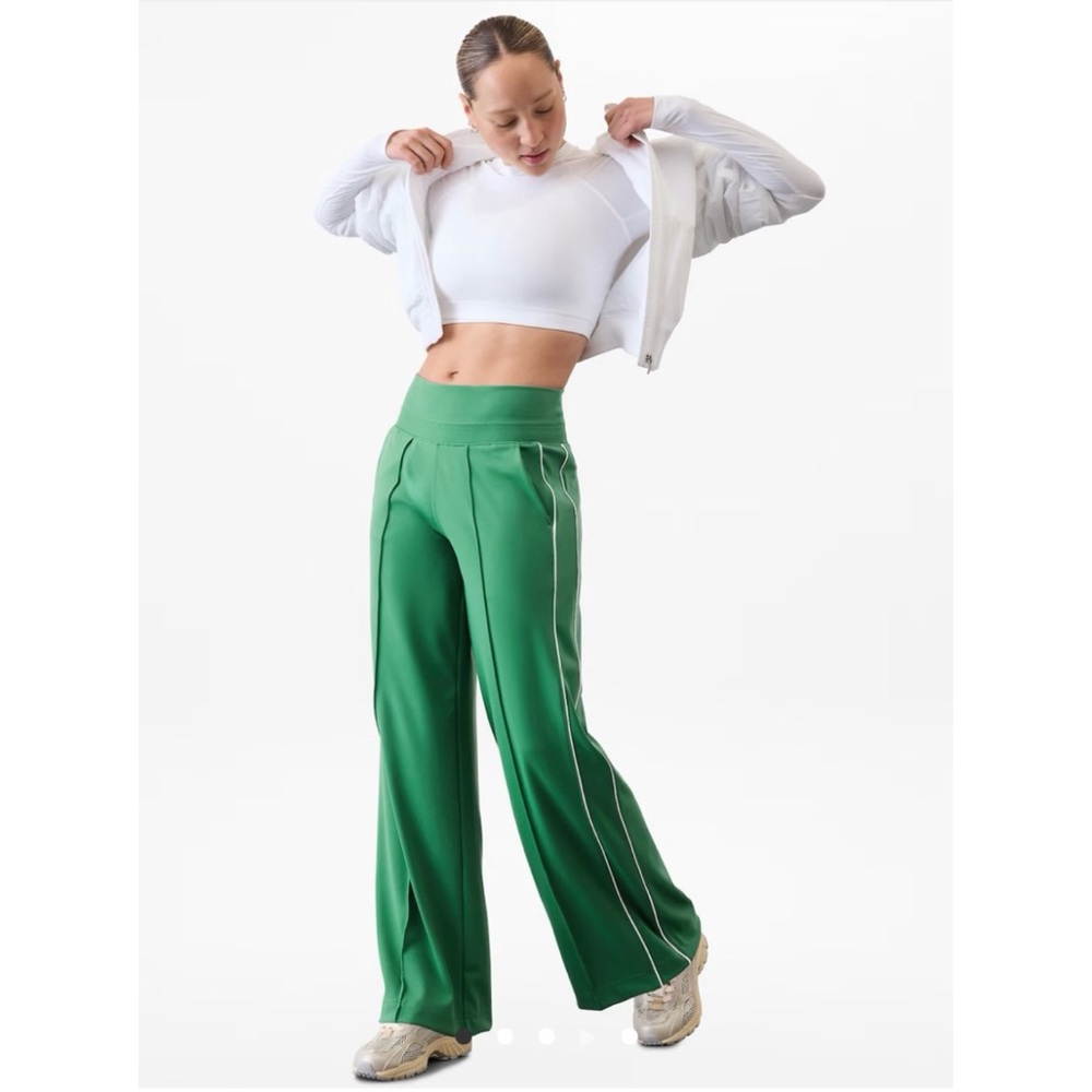 Athleta Venice High Rise Green Track Pants Small
